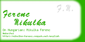 ferenc mikulka business card